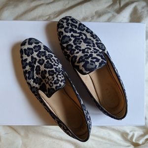 J.Crew Blue Leopard Loafers